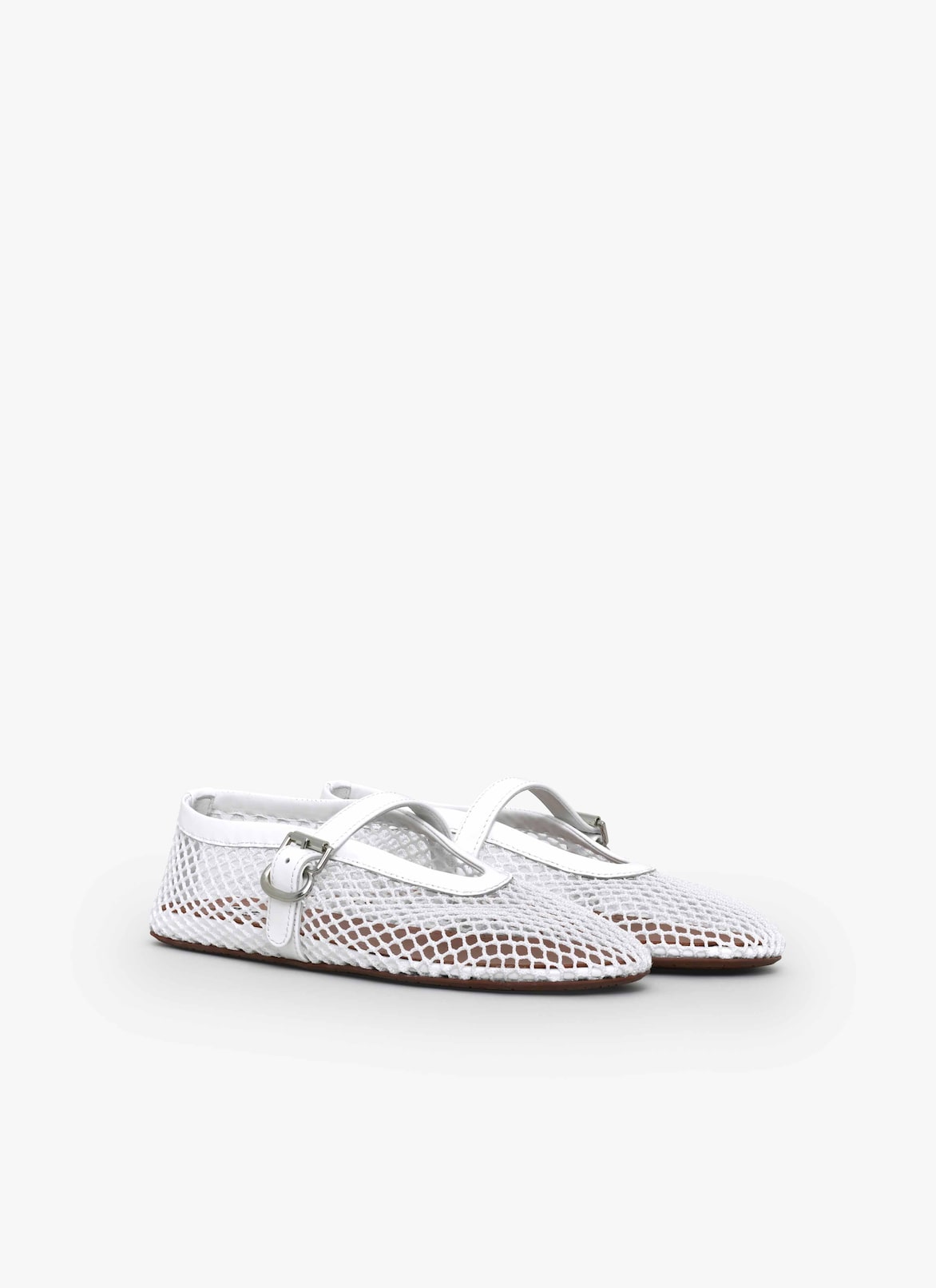 BALLET FLATS IN FISHNET ALAÏA WHITE BALLET FLATS IN FISHNET